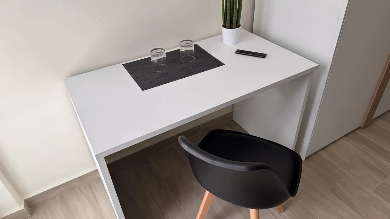 Desk in the penthouse apartment